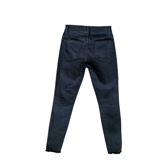 Frame Le High Skinny Jeans Women's Size 25 Black Stretch Raw Edge Waist and Hem - Picture 12 of 13
